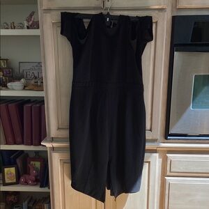 ASOS Black dress off shoulder cutout sleeves sz 14